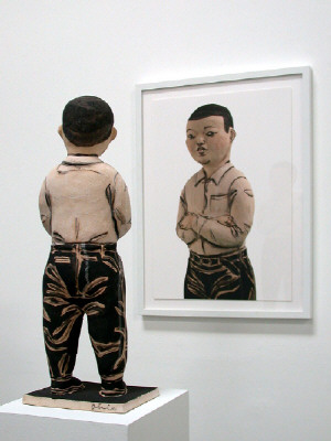 Artist: Akio Takamori, Title: Boy with Crossed Arms (view 2), 2007 - click for larger image