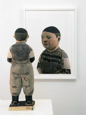 Artist: Akio Takamori, Title: Boy with Hands in Pockets (view 2), 2007 - click for larger image