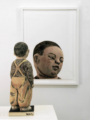 Artist: Akio Takamori, Title: Child in Ocher Pants (view 2), 2007 - click for larger image