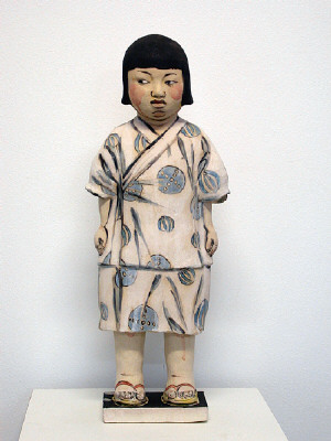 Artist: Akio Takamori, Title: Girl in Lily Kimono (view 1), 2007 - click for larger image