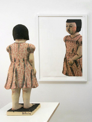 Artist: Akio Takamori, Title: Girl in Pink Dress (view 2), 2007 - click for larger image