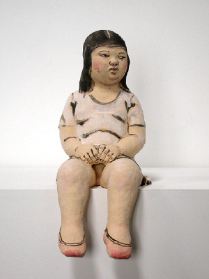 Artist: Akio Takamori, Title: Seated Girl in Pink Shoes, 2007 - click for larger image