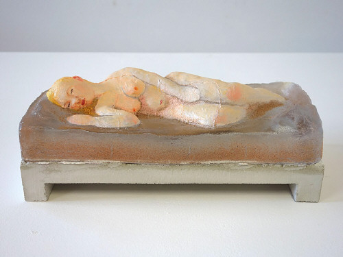 Artist: Akio Takamori, Title: Sleeper with Yellow Hair, 2014 - click for larger image