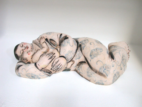 Artist: Akio Takamori, Title: Sleeping Mother and Child, 2003 - click for larger image