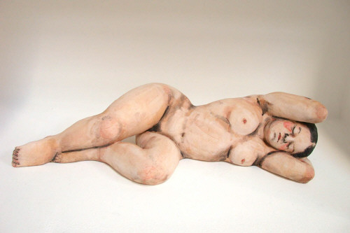 Artist: Akio Takamori, Title: Sleeping Nude Woman, 2004 - click for larger image