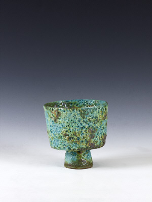 Artist: Beatrice Wood, Title: Blue Lava Glazed Footed Bowl,  c. 1974 - click for larger image