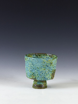 Artist: Beatrice Wood, Title: Blue Lava Glazed Footed Bowl, c. 1974 (view 2) - click for larger image
