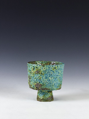 Artist: Beatrice Wood, Title: Blue Lava Glazed Footed Bowl, c. 1974 (view 3) - click for larger image