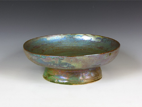 Artist: Beatrice Wood, Title: Blue Lustre Footed Bowl "Monet", c. 1982 - click for larger image