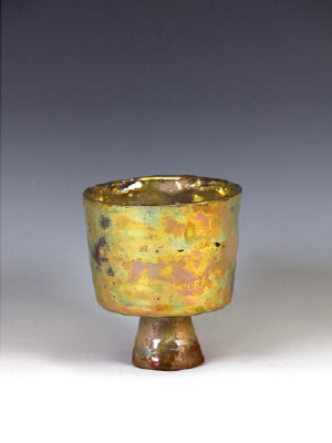 Artist: Beatrice Wood, Title: Bright Gold Lustre Footed Bowl, c. 1990 - click for larger image