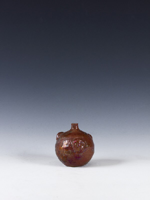 Artist: Beatrice Wood, Title: Early Copper Lustre Vase with Three Masks, c. 1970 - click for larger image