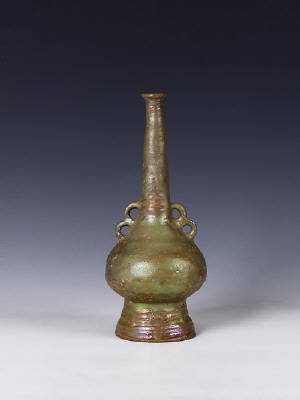 Artist: Beatrice Wood, Title: Early Four Handled Tall Neck Vessel, c. 1970s (view 3) - click for larger image