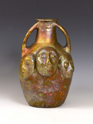 Artist: Beatrice Wood, Title: Lustre Vessel with Faces, 1993 - click for larger image