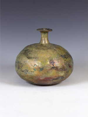 Artist: Beatrice Wood, Title: "Venetian Glass" Lustre Bottle, c. 1985 - click for larger image