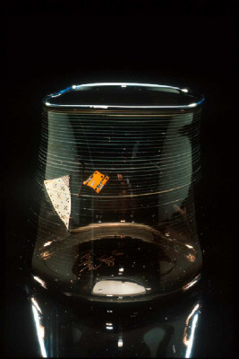 Artist: Dale Chihuly, Title: Dark Chocolate Cylinder with Shard Drawing, 1980 - click for larger image