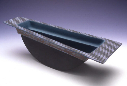 Artist: Elizabeth Fritsch, Title: Rocking Bowl - Moire, 2003  - click for larger image