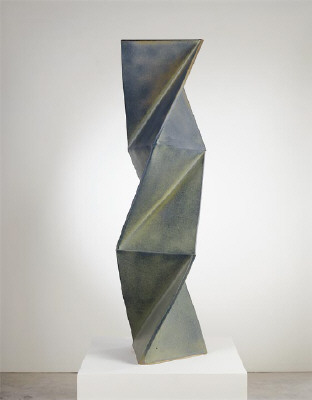 Artist: John Mason, Title: Vertical Torque, Blue Green, 1999 - click for larger image