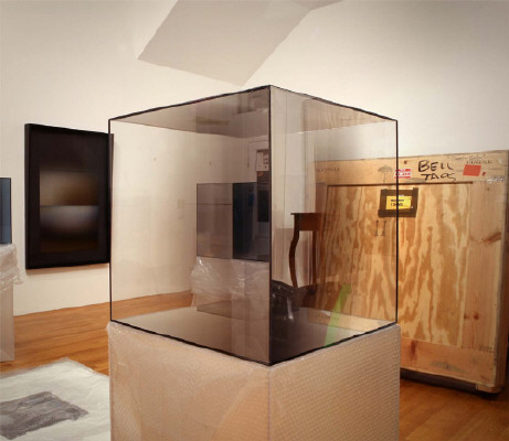 Artist: Larry Bell, Title: Cube #26 (Studio View), 2006, Photography by Thomas P. Vinetz - click for larger image