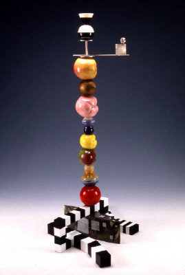 Artist: Peter Shire, Title: Peach Stack: Single Deep Mason, 2004 - click for larger image