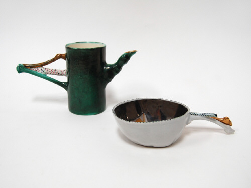 Artist: Ralph Bacerra, Title: Untitled Creamer and Cup, c. 1980-82 (sold separately) - click for larger image