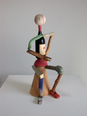 Artist: Richard Shaw, Title: Seated Figure with Wine Bottle, 2003 - click for larger image