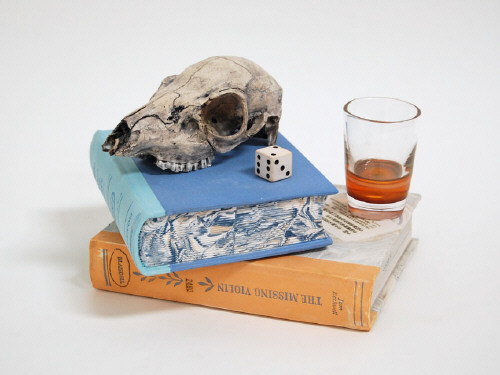 Artist: Richard Shaw, Title: Still Life with Skull and Glass, 2009 - click for larger image