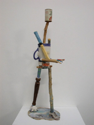 Artist: Richard Shaw, Title: Walking Figure with Upside Down Pitcher, 2003 - click for larger image