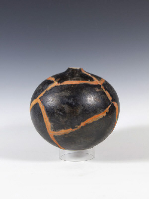 Artist: Rick Dillingham, Title: Black and Orange Globe, 1980 - click for larger image