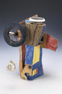 Artist: Robert Hudson, Title: Untitled Sculpture with Wheel, 2002  - click for larger image