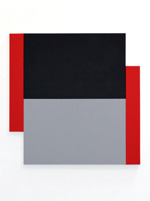 Artist: Scot Heywood, Title: Poles Red, Black, Gray, 2011 - click for larger image