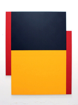 Artist: Scot Heywood, Title: Two Poles Red, Yellow, Blue, 2011 - click for larger image