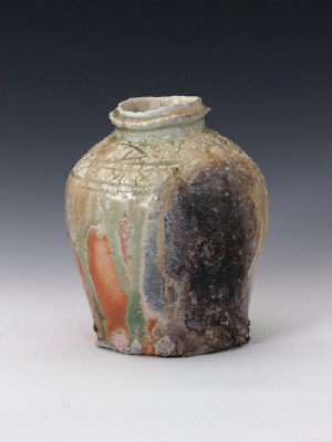 Artist: Sugimoto Sadamitsu, Title: Iga Flower Vase (view 2), N.D.  - click for larger image
